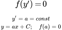 Дифференциальные уравнения первого порядка, содержащие только производную
