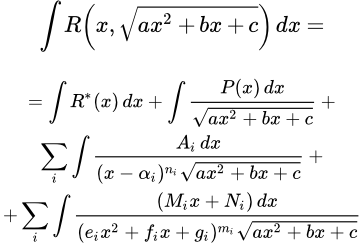 Интегрирование рациональной функции от квадратного корня из трехчлена